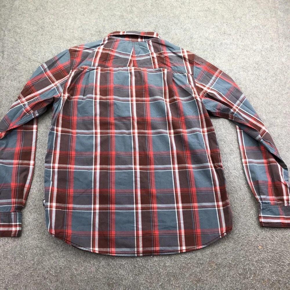 The North Face Shirt Mens Medium Red Plaid Long Sleeve Button Up Casual Outdoor